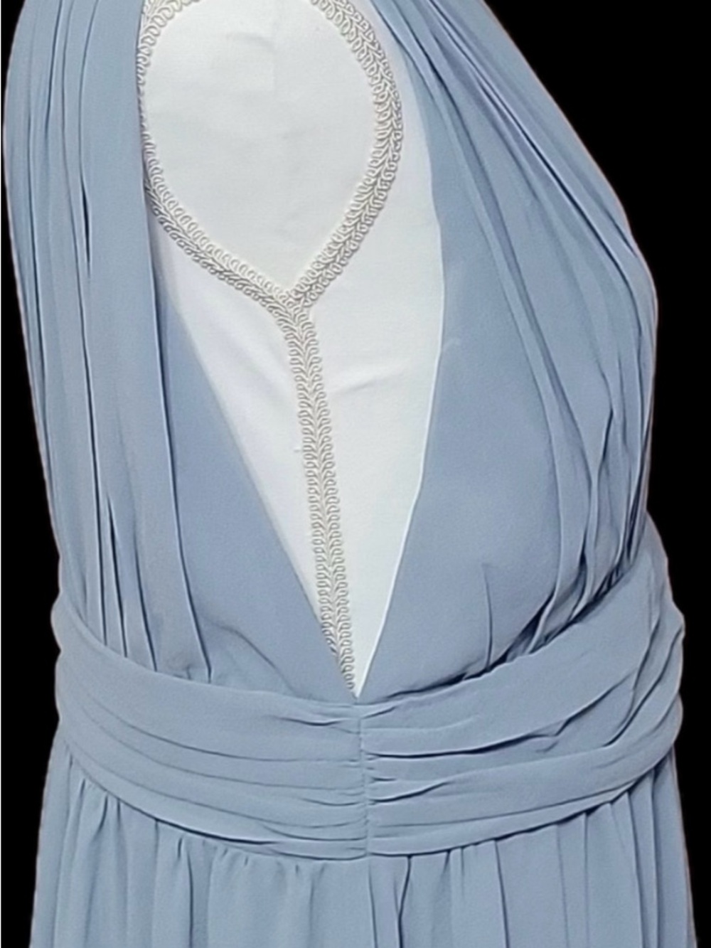 Lulu’s Elegant Light Blue V-Neck Maxi Dress with Side Slit - Picture 7 of 9